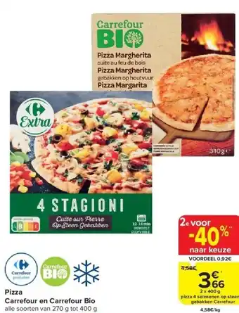 Carrefour Pizza carrefour en carrefour bio aanbieding