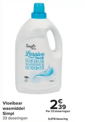 Carrefour Vloeibaar wasmiddel simpl aanbieding