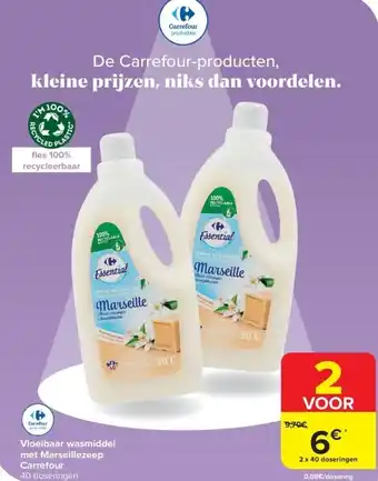 Carrefour Vloeibaar wasmiddel met marseillezeep carrefour aanbieding