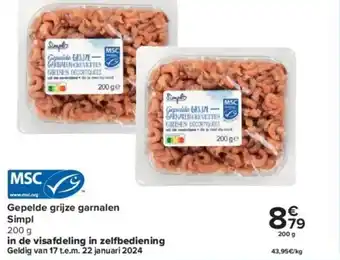Carrefour Gepelde grijze garnalen Simpl aanbieding