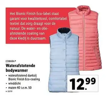 Waterafstotende bodywarmer