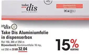 Sligro Take Dis Aluminiumfolie in dispenserbox aanbieding