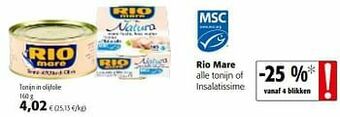 Colruyt Rio mare tonijn in olijfolie aanbieding