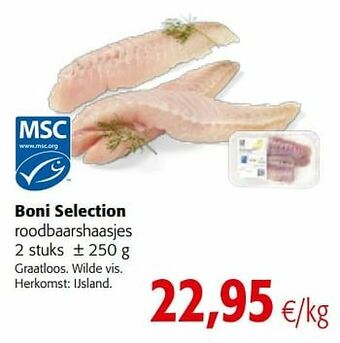 Colruyt Boni selection roodbaarshaasjes aanbieding