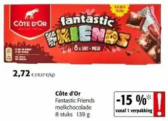 Colruyt Côte d`or fantastic friends melkchocolade aanbieding
