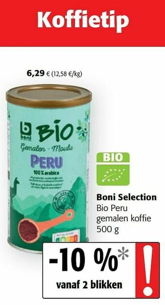 Colruyt Boni selection bio peru gemalen koffie aanbieding