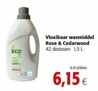 Colruyt Vloeibaar wasmiddel rose + cedarwood aanbieding