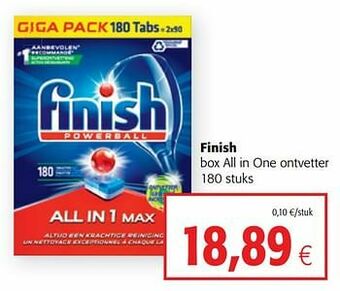 Colruyt Finish box all in one ontvetter aanbieding