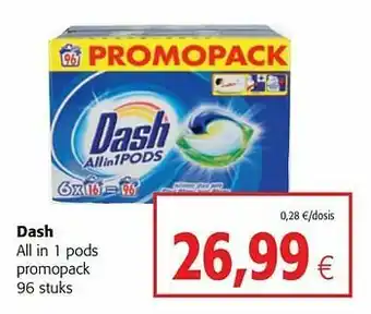 Colruyt Dash all in 1 pods promopack aanbieding