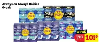 Kruidvat Always en always dailies 6-pak aanbieding