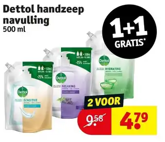 Kruidvat Dettol handzeep navulling 500ml aanbieding