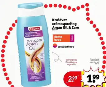 Kruidvat Crèmespoeling argan oil & care aanbieding