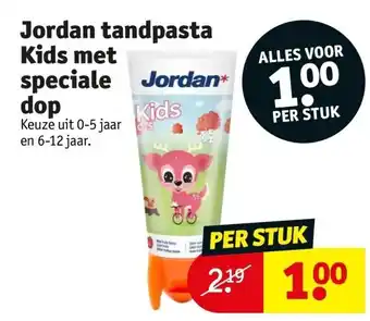 Kruidvat Jordan tandpasta kids met speciale dop aanbieding