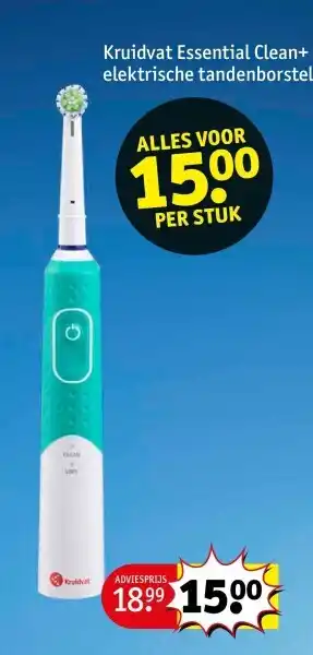 Kruidvat Kruidvat essential clean+ elektrische tandenborstel aanbieding