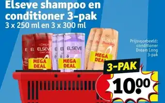Kruidvat Elseve shampoo en conditioner 3-pak aanbieding