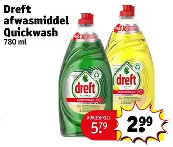 Kruidvat Dreft afwasmiddel quickwash 780ml aanbieding