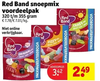 Kruidvat Red band snoepmix voordeelpak 320 t/m 355gram aanbieding