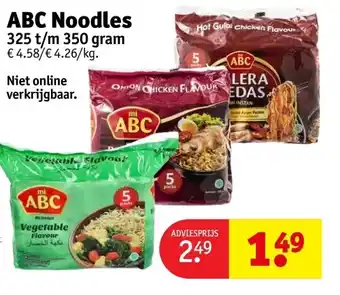 Kruidvat ABC Noodles 325 t/m 350 gram aanbieding