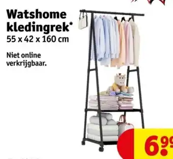Kruidvat Watshome kledingrek 55 x 42 x 160cm aanbieding