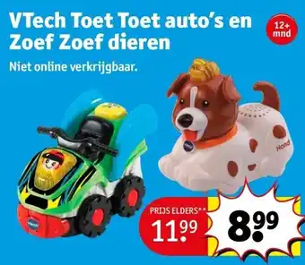 Kruidvat Vtech toet toet auto’s en zoef zoef dieren aanbieding