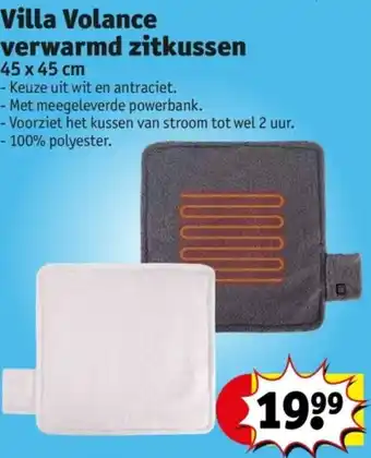 Kruidvat Villa volance verwarmd zitkussen 45 x 45cm aanbieding