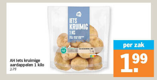 Ah iets kruimige aardappelen 1 kilo promotie bij Albert Heijn