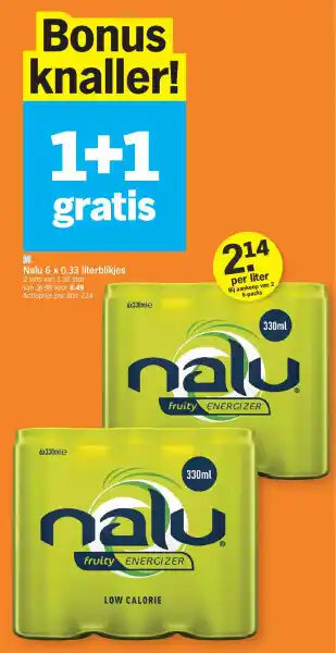 Albert Heijn Nalu 6 x 0.33 literblikjes aanbieding