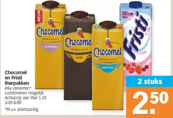 Albert Heijn Chocomel en fristi literpakken aanbieding