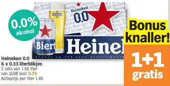 Albert Heijn Heineken 0.0 6 x 0.33 literblikjes aanbieding