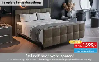 Woonsquare Complete boxspring Mirage aanbieding