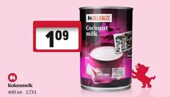 Delhaize Kokosmelk aanbieding