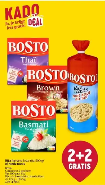 Delhaize Rijst (behalve losse rijst 500 g) of ronde toasts aanbieding