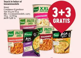 Delhaize Snack in beker of instantnoedels aanbieding
