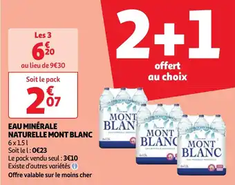 Auchan Eau minerale naturelle mont blanc aanbieding