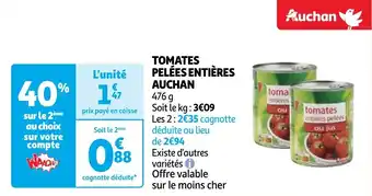 Auchan Tomates pelees entieres aanbieding