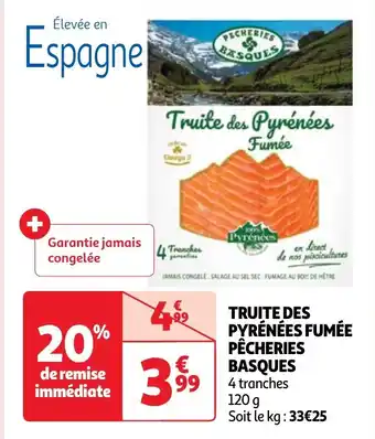 Auchan Truite des pyrenees fumee aanbieding