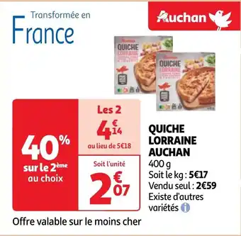 Auchan Quiche lorraine aanbieding