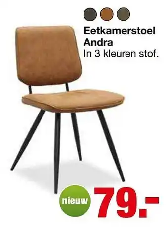 Eetkamerstoel Andra In 3 Kleuren Stof