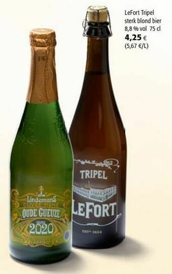 Colruyt Lefort tripel sterk blond bier aanbieding