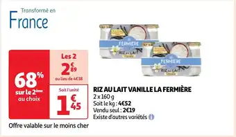 RIZ AU LAIT VANILLE LA FERMIÈRE 2 x 160g