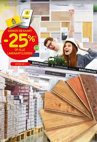 Brico Op alle laminaatvloeren -25% aanbieding