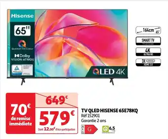 Auchan TV QLED HISENSE 65E78KQ aanbieding
