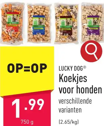 ALDI LUCKY DOG Koekjes voor honden 750g aanbieding