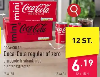 ALDI Coca-Cola regular of zero 12 st. aanbieding