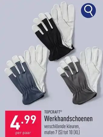 ALDI TOPCRAFT Werkhandschoenen aanbieding