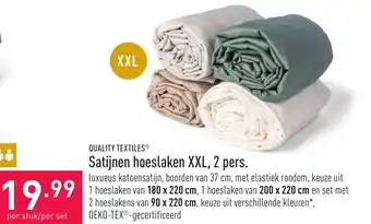 ALDI Quality Textiles Satijnen hoeslaken XXL, 2 pers. aanbieding