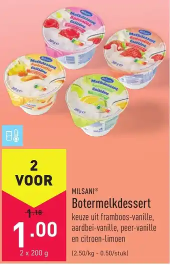 ALDI Milsani Botermelkdessert aanbieding