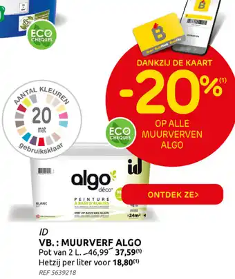 Brico ID VB.: Muurverf algo 2L aanbieding