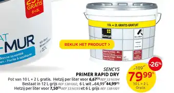 Brico SENCYS Primer rapid dry 10L aanbieding