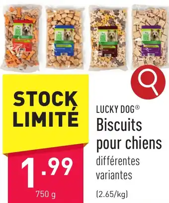 ALDI LUCKY DOG Biscuits pour chiens 750g aanbieding